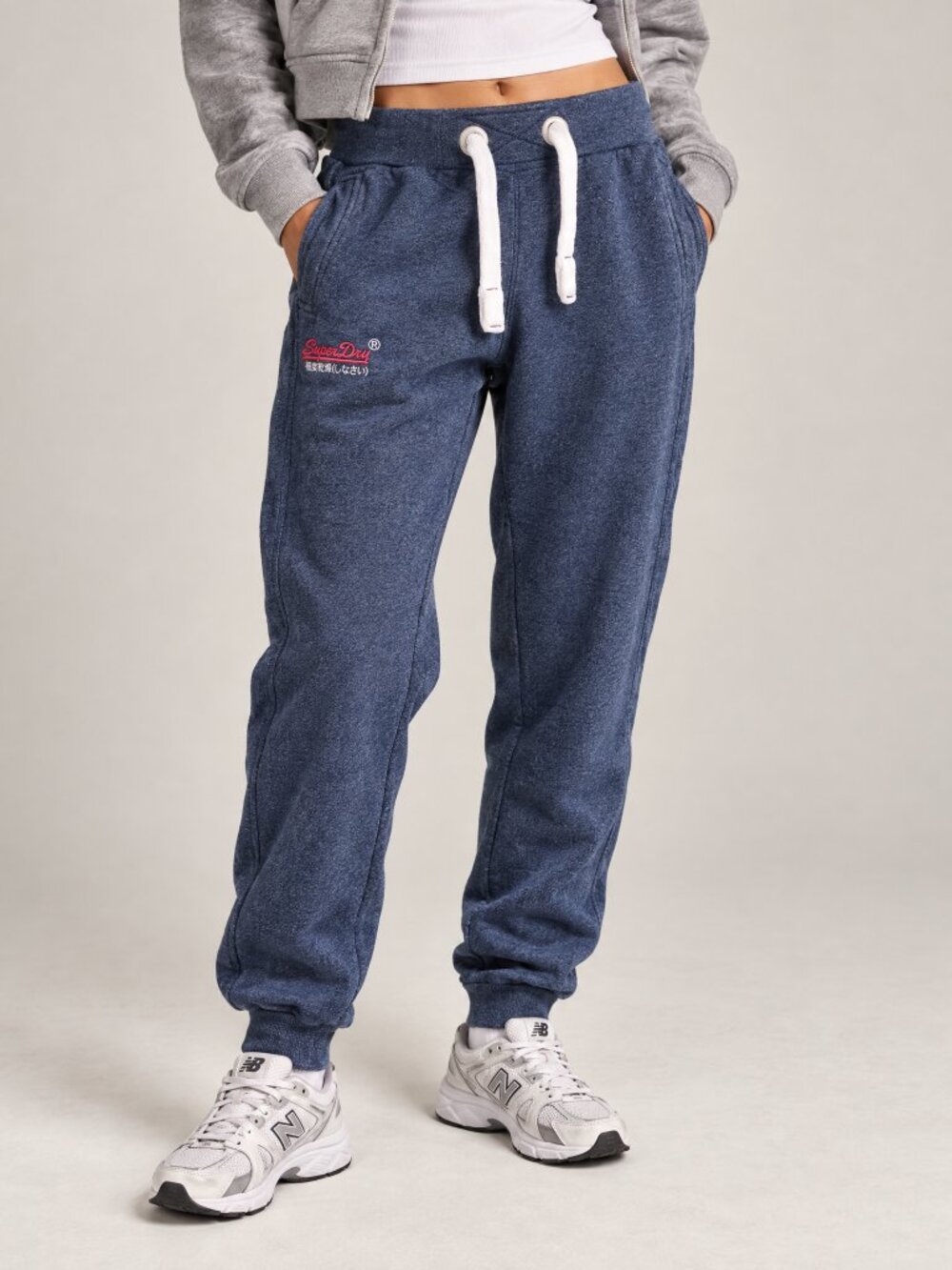 Superdry Orange Label Heavyweight Fleece Joggers Small Denim Blue Marl